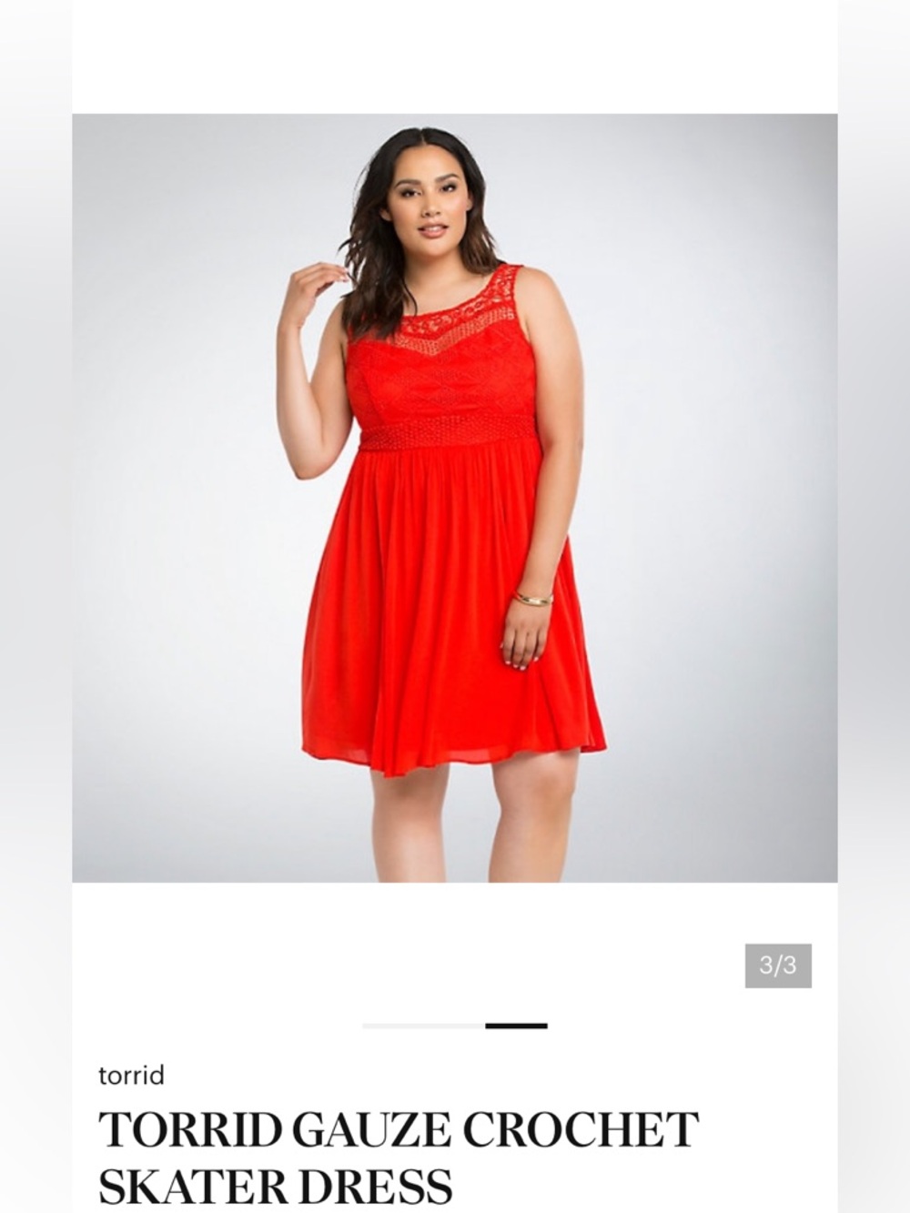 Torrid NEW Dress Gauze Crochet Skater Dress NWT size 18